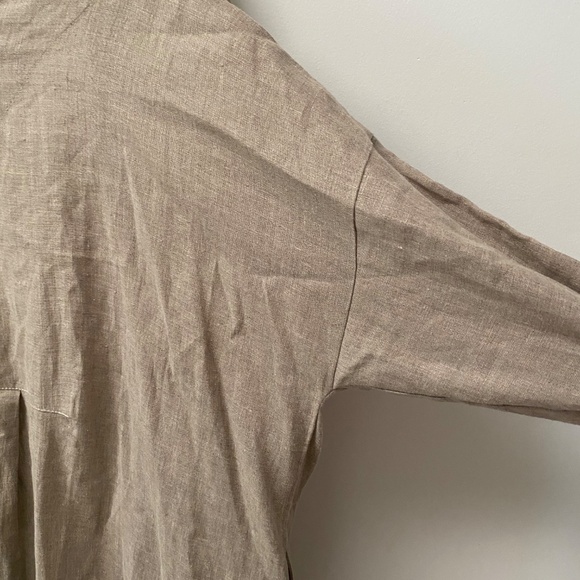 Moliq Linen 100% Heavy Natural Linen Kimono Boho Coat Robe Cardigan One size - Picture 3 of 9